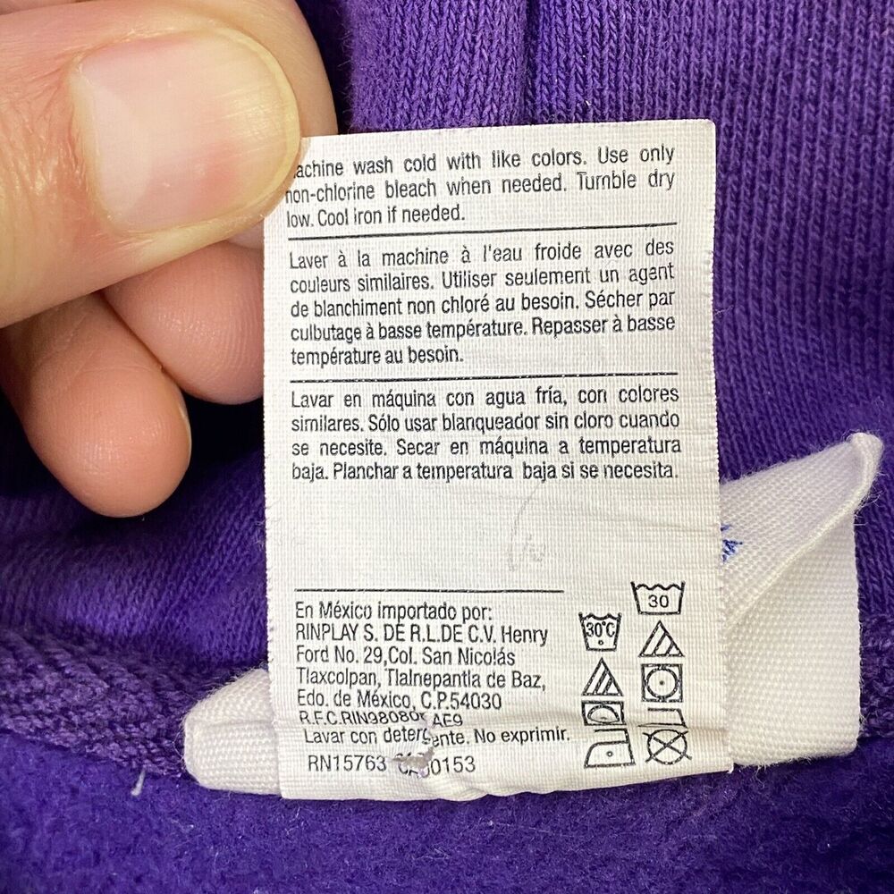 Champion Hoodie Sweatshirt Size Small Reverse Weave Purple Colorful Graphic Logo - Picture 6 of 12
